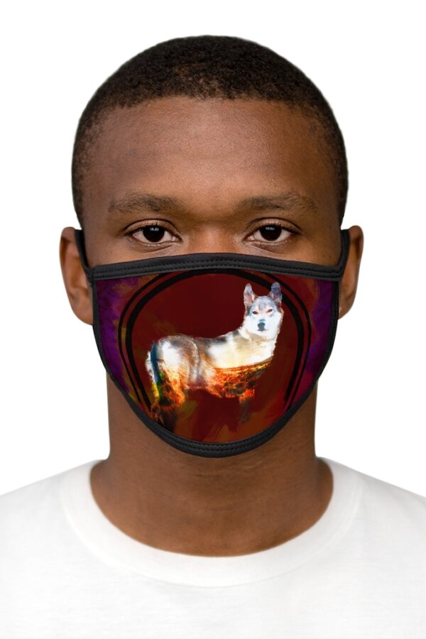 Wolf Pose Flat Face Mask